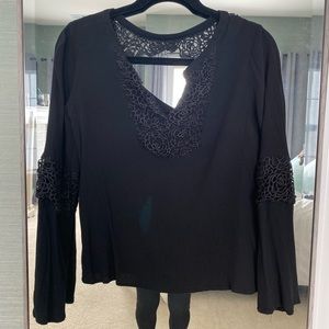Ayla black long sleeve top